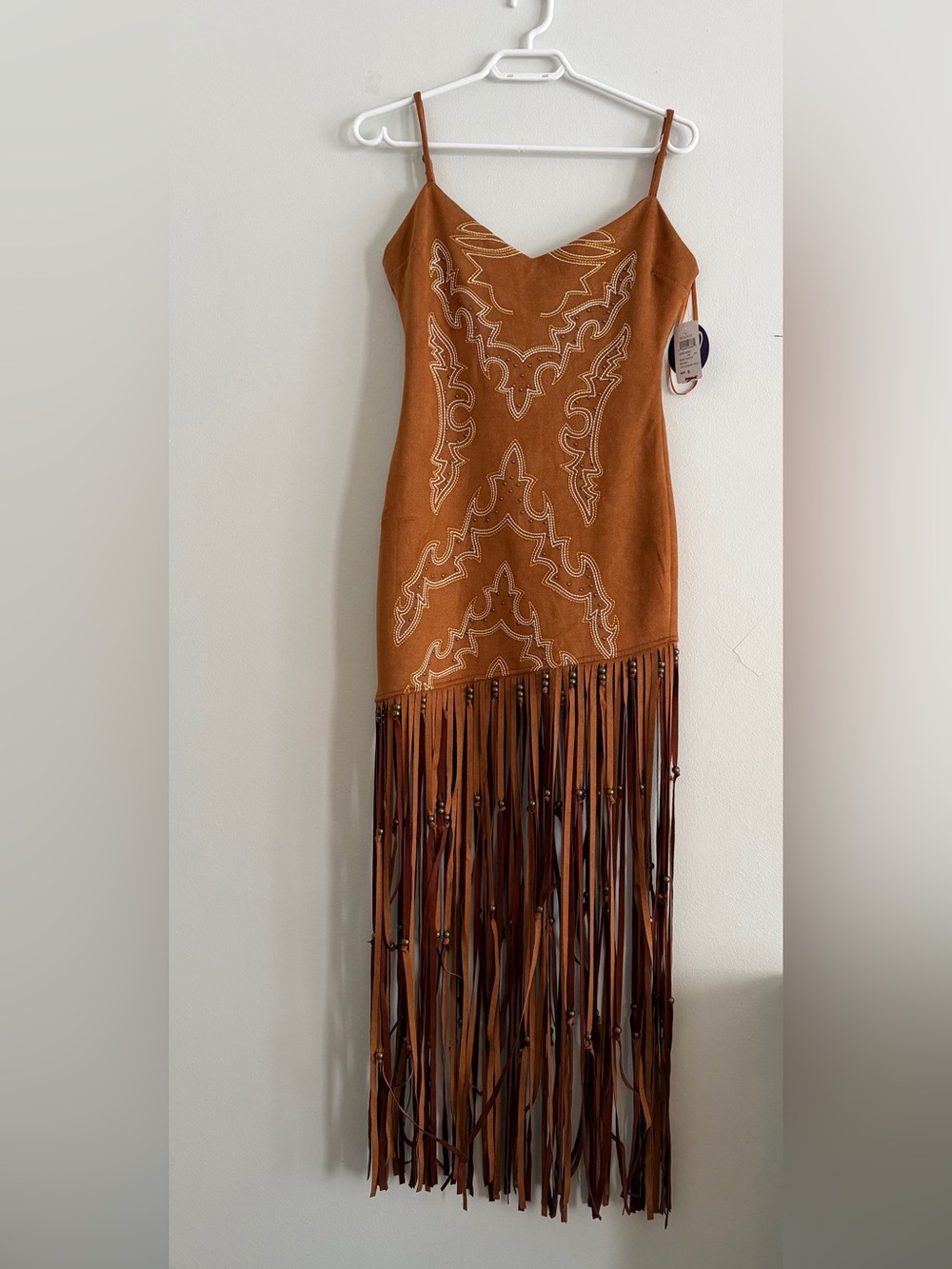 Willa Western Faux Suede Fringe Dress